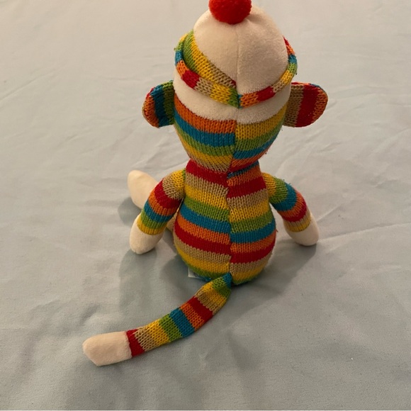 Ty Beanie Baby SOCKS the Sock Monkey 2012 Colorful Striped Knit - Picture 3 of 10